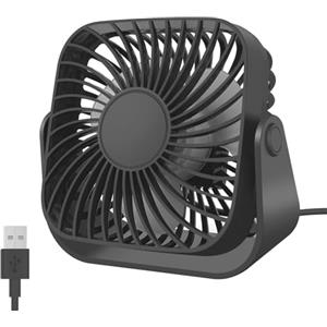 Jsdoin Ventilatore USB da scrivania, piccolo ventilatore da scrivania, mini ventilatore personale, 3 velocità, rotazione a 360°, forte vento, piccolo ventilatore potente per ufficio, casa, esterno