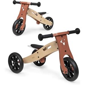 hauck First Ride Eco, Volpe - Triciclo e Bicicletta Senza Pedali Evolutivo in Legno per Bambini da 1 Anno Fino a 20 kg, Ruote 7,5 Pollici, Sella Regolabile in Altezza, con Manico di Trasporto