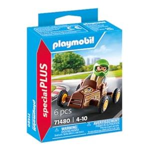 PLAYMOBIL 71480 Bambino con Go-Kart - Giocattolo per Bambini dai 4 Anni con Casco di Protezione