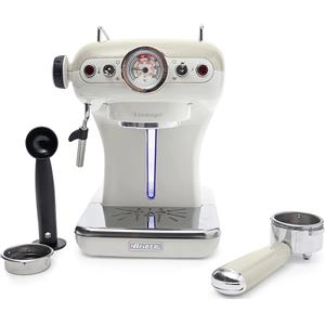 Ariete Vintage - 1389/13 Macchina Caffè Cialde e Caffè Macinato in Polvere Espresso Manuale con Erogatore di Vapore 1 o 2 Tazze colore Beige