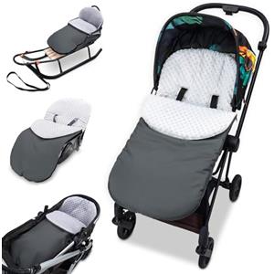 Totsy Baby Sacco passeggino invernale nanna 90x45 cm - coprigambe universale neonato termico per cybex yoyo e altri passeggini perfetto per ragazzi e ragazze Grigio Scuro