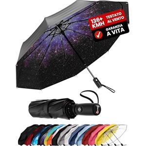 Repel Umbrella Ombrello da viaggio antivento con rivestimento in teflon, Unisex - Adulto, Windproof Travel Umbrella, Notte stellata…