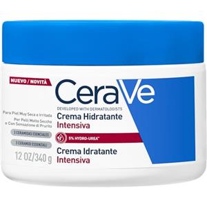CeraVe Crema Idratante Intensiva, Per Pelli Molto Secche e Con Sensazione di Prurito, Azione Lenitiva e Sollievo Immediato, Con 3 Ceramidi Essenziali e 5% di Hydro-Urea, 340 g