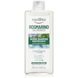 Equilibra, Rosmarino Ialuronico Dermo Shampoo Rinforzante, 265 ml, con Acido Ialuronico, Olio Essenziale di Rosmarino, Idratante Naturale, e Acqua distillata di Tè Verde, per Tutti I Tipi di Capelli