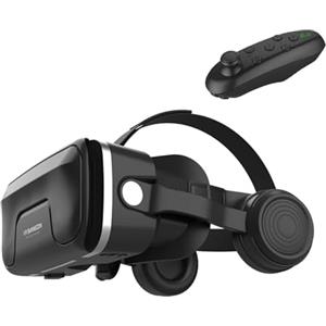 LONGLU Cuffie VR Longlu con controller, compatibili iPhone e Android, aggiornamento occhiali VR, visualizzatore 3D, supporto smartphone 4.7-6.0