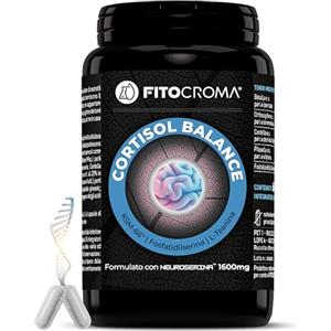 FITOCROMA CORTISOL BALANCE con Neuroserina™ 1600mg, Fosfatidilserina, L-teanina, Ashwagandha KSM-66® -120 capsule vegan - Cortisol blocker, abbassare il cortisolo, cortisolo integratore