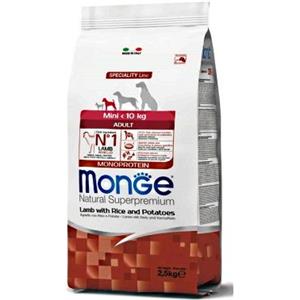 Monge Natural Superpremium Mini Adult Agnello, Riso e Patate - Alimento Completo per Cani di Piccola Taglia 2,5 kg