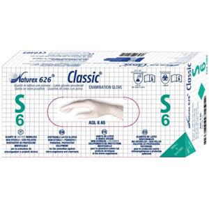 Nacatur Guanto in Lattice Monouso Non Sterile con Polvere Lubrificante Naturex 626 Classic Misura Small - 100 Pezzi