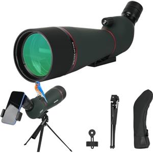 BOSTRON Cannocchiale con Treppiede, 20-60x80 Telescopio Spotting Scope - FMC Cannocchiale Professionale con Treppiedi con Smartphone Adapter per Caccia, Tiro a Segno, Birdwatching