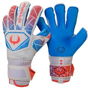 Renegade GK Vortex Nitro - Guanti da portiere, 3,5 + 3 mm Hyper Grip e Duratek da 4 mm, bianchi, blu e rosa (taglia 9, giovane-adulto, taglio a rullo, livello 3)