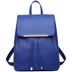 Miss Lulu Zaino Donna, Shell con Coulisse Borsa Zainetto Nero, Zaini Elegante PU Pelle Impermeabile, Medio Antifurto Scuola Lavoro Viaggio Università