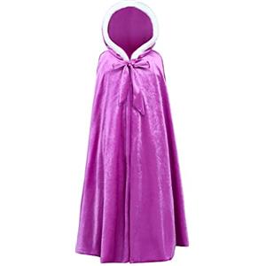 YOSICIL Capo Mantello Bambina Mantello con Cappuccio per Ragazza Bambine Principessa Mantello Costume con Cappuccio Halloween Festa Cosplay Vestiti Inverno Vestaglia Giacca Travestimento，Viola，L