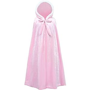 YOSICIL Capo Mantello Bambina Mantello con Cappuccio per Ragazza Bambine Principessa Mantello Costume con Cappuccio Halloween Festa Cosplay Vestiti Inverno Vestaglia Giacca Travestimento，Rosa，M