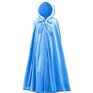 YOSICIL Capo Mantello Bambina Mantello con Cappuccio per Ragazza Bambine Principessa Mantello Costume con Cappuccio Halloween Festa Cosplay Vestiti Inverno Vestaglia Giacca Travestimento，Blu，L