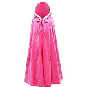 YOSICIL Mantello con Cappuccio per Ragazza Bambine Principessa Mantello Costume con Cappuccio Halloween Festa Cosplay Vestiti Inverno Vestaglia Giacca Travestimento, Rosso, L
