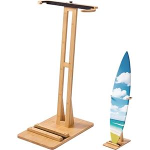 VEVOR Supporto Verticale per Tavole da Surf, Supporto per Tavole da Surf in Legno Regolabile 370-665 mm per Riporre ed Esporre, Organizzatore Indipendente con Imbottitura in Sughero per Wakeboard
