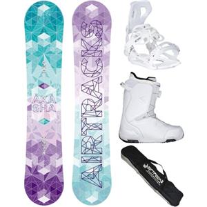 Airtracks Snowboard Set Tavola Akasha Zero Rocker Donna 144 + Attacchi Master W + Scarponi Strong ATOP W 39 + SB Bag