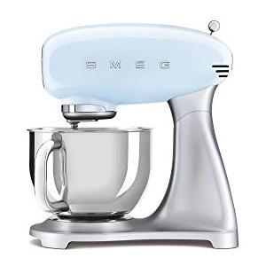 Smeg, Impastatrice Planetaria SMF02PBEU, 10 Velocità, Smooth Start, Ciotola da 4,8 L, Sicurezza Blocco Motore, Frusta Filo, Frusta Piatta, Gancio e Coperchio Versatore in Dotazione, 800W, Azzurro