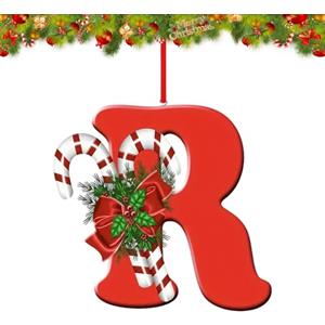YUDANSI 26 Ornamenti con Lettere per Decorazione Albero di Natale, Decorazioni Personalizzate da Appendere per Calze di Natale Albero Camino, Riutilizzabili 26 Lettere dell'Alfabeto per Ornamenti Artigianali