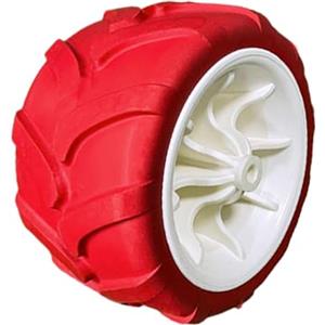 SZLIFE Ruota Girevole in PU Solido Ruota Solida per Carrello da Spiaggia Sostituzione Diretta Facile da installare Ricambio per Carrello Pieghevole da, Bianco Rosso