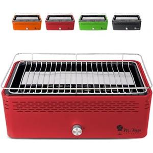 Produce Shop Barbecue Senza Fumo a carbonella BBQ da Tavolo con Ventola Merapi - Rosso