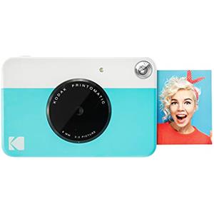 KODAK Printomatic Fotocamera digitale a stampa istantanea a colori - Foto di alta qualità su carta adesiva Zink 2x3 - 5MP, portatile, regalo creativo per compleanno, Natale, feste - Blu