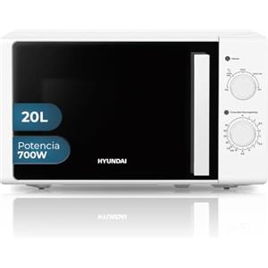 Hyundai Microonde 20 litri Basic Bianco HMW2701. 700 W, 5 programmi, modalità sbrinamento, rivestimento interno, facile pulizia, timer 35 min.