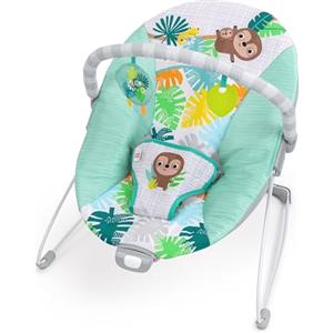 Bright Starts Wild Wonders Sdraietta Neonato con Vibrazioni, Barra Gioco Rimovibile con 2 Giochi, Piedini Antiscivolo, 0-6 Mesi fino a 9 kg