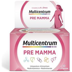 Multicentrum Pre-Mamma Integratore Alimentare Multivitaminico Completo con Acido Folico per le Donne che stanno Programmando una Gravidanza, 30 compresse