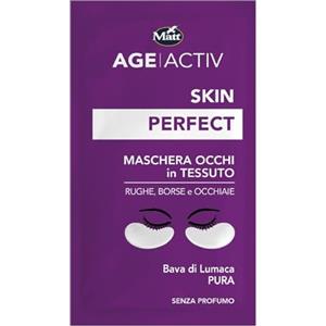 Matt, AGEACTIV Skin Perfect, Maschera Occhi in Tessuto 100% Naturale e Biodegradabile, con Bava di Lumaca, Ideale per Ridurre Rughe, Borse e Occhiaie, Senza Profumo, 2 Patch