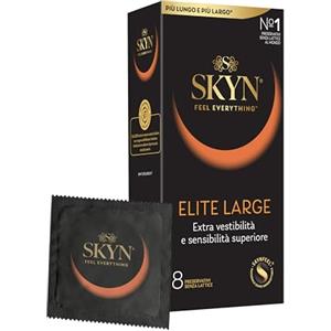 SKYN Elite Large - Preservativi Senza Lattice in Poliisoprene - Extra Sottili, Taglia Grande, 8 Pezzi
