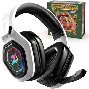 Ozeino Cuffie Gaming Wireless per PC/Ps5/Ps4, Regalo di Natale per giocatori, 2,4GHz Wireless+5.3 Bluetooth, Cuffie con Microfono 7.1 Qualità Audio Senza Perdita di Bassa Latenza, Durata di Oltre 30+ Ore