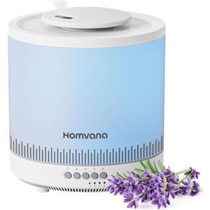 Homvana Umidificatore Ambiente, 1,8L Diffusore Oli Essenziali, Cool Mist Top-Fill Umidificatore Ambiente Bambini, Humidifier Per Piante, Neonato Accessori Utili, Aromaterapia, Profumo Diffusori, Timer