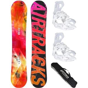 AIRTRACKS Morioirs Lady Flat Rocker 150 - Snowboard Bindung Master W M - SB Bag