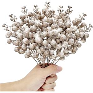 Kunjocy 12 Pz Steli di Bacche Natalizie Glitterate Innevate, Decorazioni di Bacche di Natale Smerigliato Decorazioni Artificiali Picks di Bacche di Natale per Ghirlanda di Natale Ghirlanda Ornamento