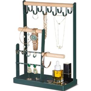 ProCase Portagioie Porta Collane da Tavolo, Espositori per Gioielli da Appendere, Appendi Gioielli Donna, Espositore Gioielli Portacollana Portagioielli per Orecchini Bracciali Anelli - Verde