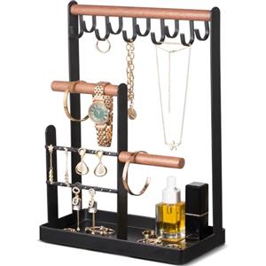 ProCase Portagioie Porta Collane da Tavolo, Espositori per Gioielli da Appendere, Appendi Gioielli Donna, Espositore Gioielli Portacollana Portagioielli per Orecchini Bracciali Anelli - Nero