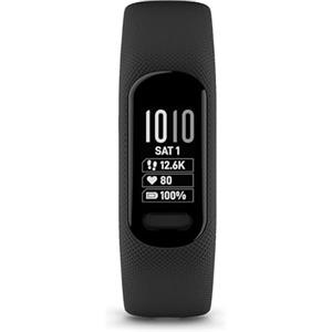 Garmin vívosmart 5, Smartband, Activity Tracker, Cardio, SpO2, GPS Smartphone, Passi, Calorie, Stress, 15 Sport, Rilevamento Incidenti, Display OLED, Notifiche (Black, 217 mm)