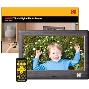KODAK Cornice digitale da 7 pollici, cornice elettronica, schermo IPS, foto/musica/lettore video, calendario/allarme, supporto USB o scheda SD, rotazione automatica, con telecomando