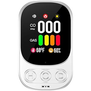 Gedsffati Rilevatore di Gas e Monossido di Carbonio con Spina per Casa, Allarme di CO, Rivelatore di Gas Combustibile per Gas Naturale LPG Metano Propano Butano, Bianco, HD08-G-VN1