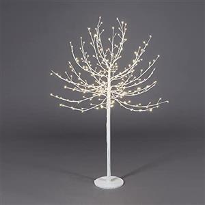 Magie di Natale Albero luminoso Faggio tronco lungo rami a microled luce calda da interno ed esterno (120 cm, Bianco)