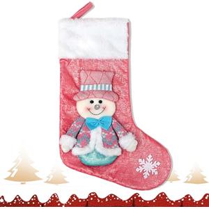 BSITSSS Grande Calze Natalizie da Appendere, 43x18cm Calze di Natale, Rosa Personalizzate Calza Befana Vuota, Candy Sacchetti Regalo per Albero di Natale Decorazione