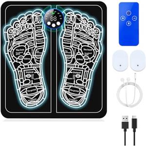 Scalewbin EMS, massaggiatore per piedi e polpacci, pieghevole, tappetino massaggiante per rilassamento muscolare, sollievo dal dolore, 8 modalità e 29 intensità, facile da usare A