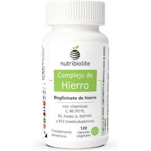 Nutribiolite Ferro bisglicinato con vitamina C, B2, B6, B12 e folato, 120 capsule