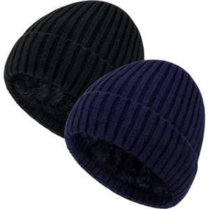 Chalier 2pezzi Cappello Uomo Invernali, Berretto Uomo Caldo in Maglia, Beanie Sportivi all'Aperto