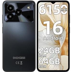DOOGEE Note 56 Smartphone Android 16, 6150mAh, 24GB+64GB/2TB Telefono Cellulare, 6.56" 90Hz Cellulari e Smartphone, 8MP Telefoni Cellulari, 4G Dual SIM/Face ID/OTG/GPS/8.45mm Ultrasottile/3.5mm Jack