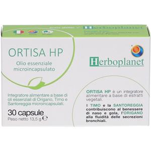 HERBOPLANET Ortisa HP - Integratore alimentare con oli essenziali di origano, timo e santoreggia in 30 capsule
