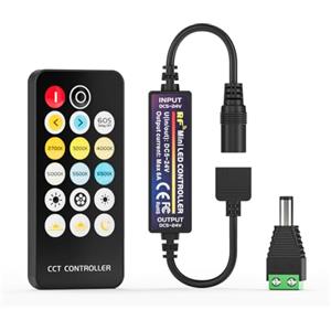 FCOB Mini RF CCT Dimmer Controller per strisce LED CCT 17 Pulsanti 5V 12V 24V Regolatore di luminosità e temperatura colore regolabile (CCT Controller)