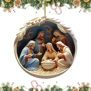 TAXTYHRE Ornamenti Natalizi, Decorazioni per Presepe, Decorazioni Albero di Natale Ciondoli, Decorazioni Natalizie Religiose, per Slberi di Natale Caminetto Finestre (D)