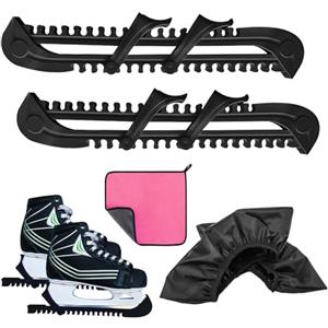 WDKXCN Paralame Pattini da Ghiaccio, 3 Set Pattini da Ghiaccio, Protezioni per Lame pattinis da ghiaccio con Guaine Elastiche e Plastica Protettiva Regolabile, Protezioni per Lame di Pattinaggio Artis